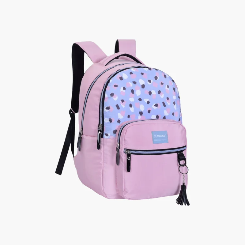 PAUSE Printed School Backpack with Adjustable Shoulder Straps - 12x21 cms